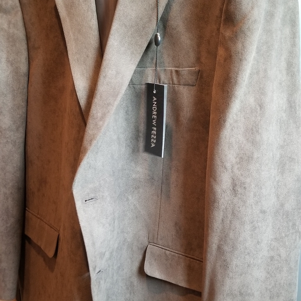Men's NEW Blazer / sport coat in chocolate brown size XL by Andrew Fezza - Picture 2 of 9
